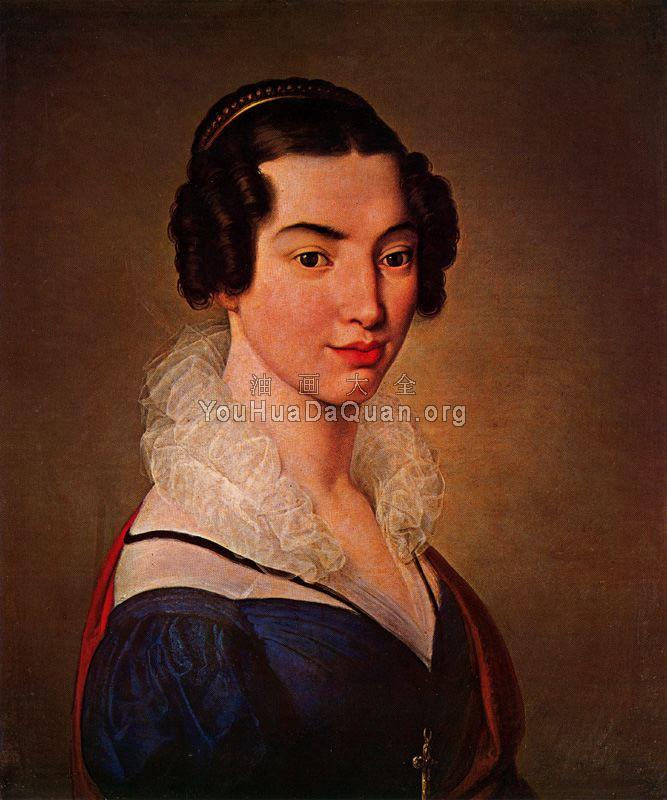 Portrait of Antonietta Vitali Sola - 弗朗切斯科·海兹